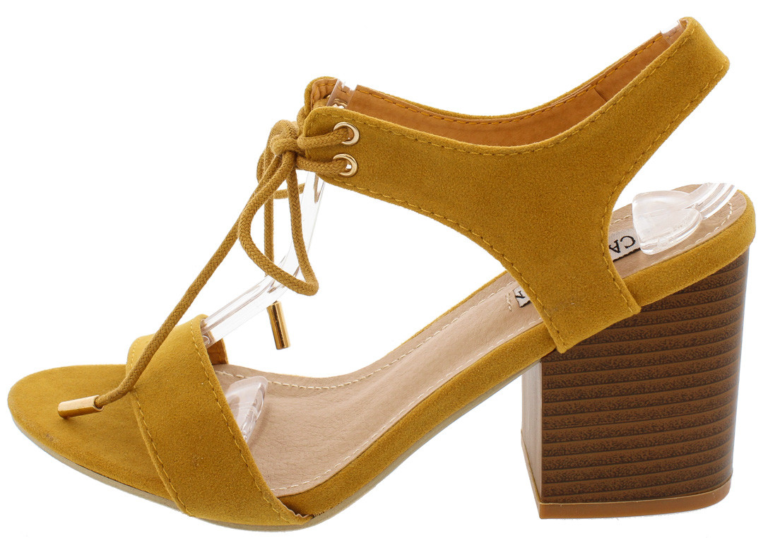 chunky mustard heels