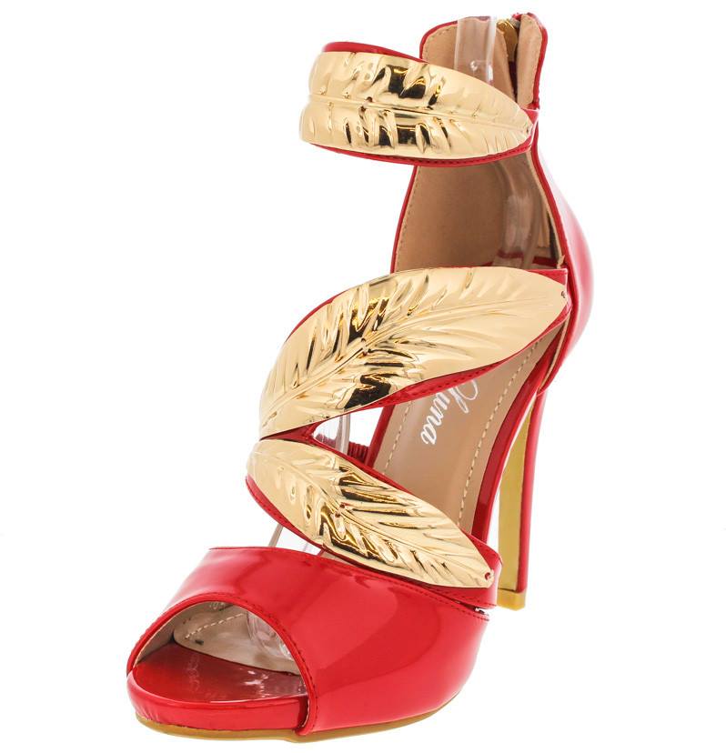 red heels with gold